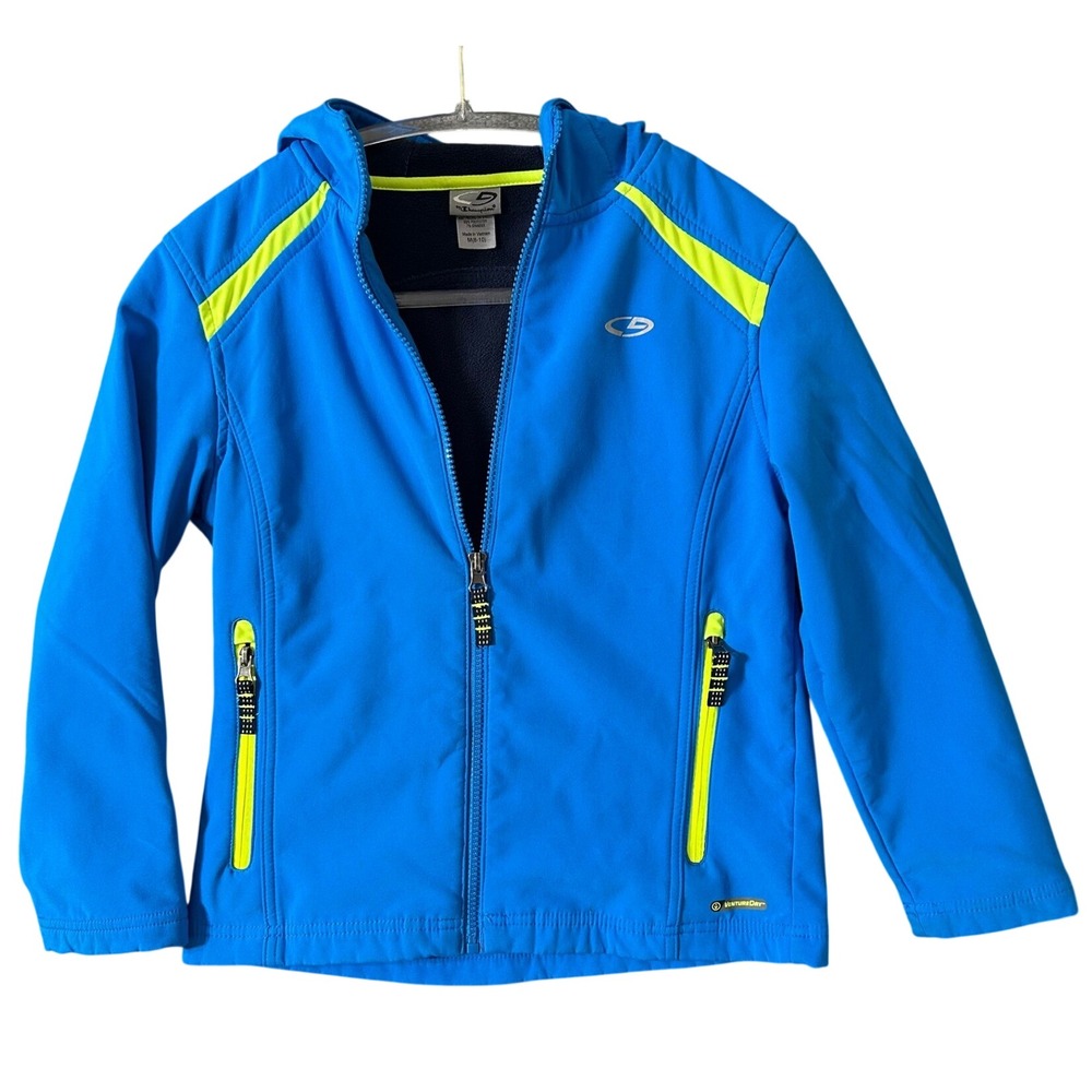 C9 by Champion Boys Track Jacket M 8-10 Blue Neon Full Zip Stretch Athletic
